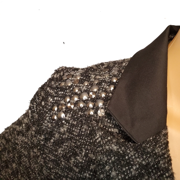 Miss Me Black Tweed Studded Peacoat - Picture 8 of 8